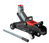 Pro-LifT front view of trolley jack showing lift saddle and casters for easy positioning