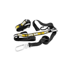 Pro Taper tie downs front view showing swivel carabineer and quick-clip benefit
