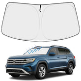 Proadsy front view of sun shade showing full windshield coverage and protection