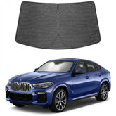 Proadsy sun shade installed front view showing complete windshield coverage and cooling benefit