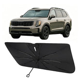 Proadsy front overlay fitted on Kia Sorento windshield showing full coverage benefit