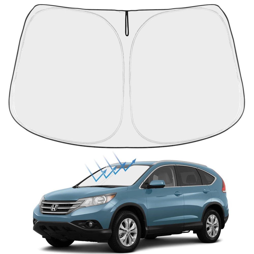 Proadsy front view of shade showing full windshield coverage and improved cabin protection
