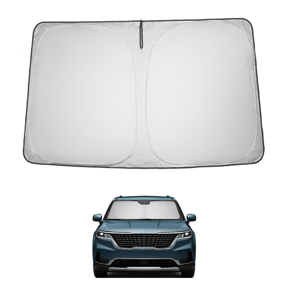 Proadsy front view showing precise Carnival windshield fit and full coverage benefit