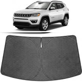 Proadsy front view on Jeep Compass showing full windshield coverage and heat reduction