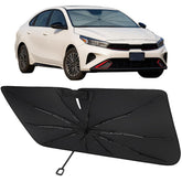Proadsy shade front view installed showing full windshield coverage benefit