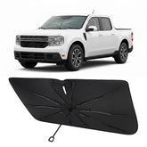 Proadsy front view showing perfect Ford Maverick windshield fit and sun protection