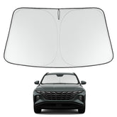Proadsy front view showing custom-shaped Tucson windshield coverage and neat fit
