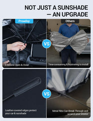 Proadsy mirror cutout and extended A-pillar edge for gap-free seal