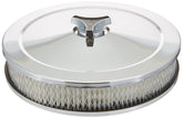ProForm deluxe 10-inch chrome air cleaner front view showing polished finish and mounting