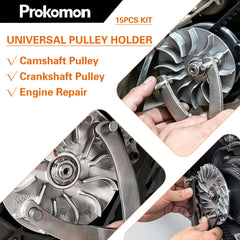 Prokomon overhead layout of all pins and adjustable wrench for quick tool identification