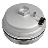 Prosentuo aluminum fuel filter cap front view showing durable construction and fit benefit