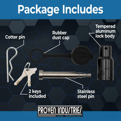 Proven Industries HL1 close-up of lock head, clear tamper-resistant key detail