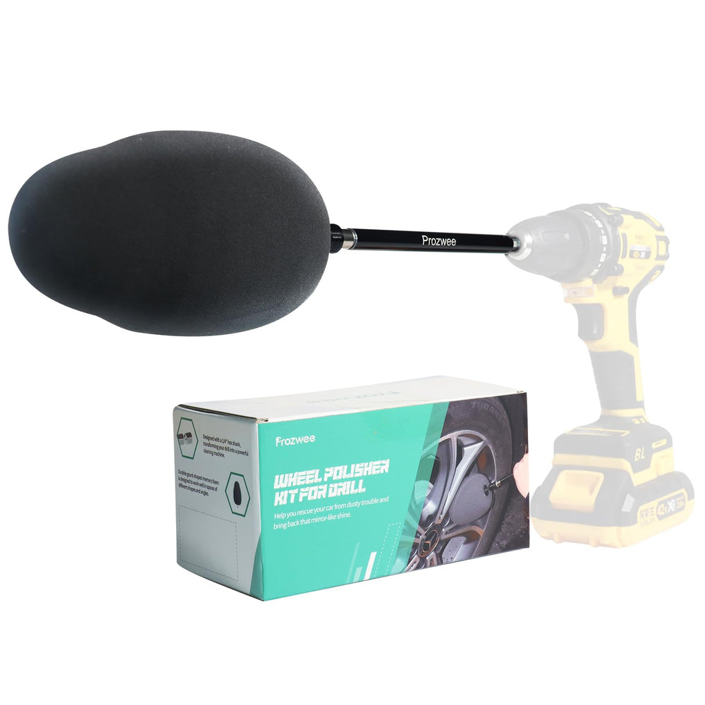 Prozwee front view of wheel polisher showing fit and quick-install benefit