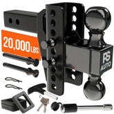 PSAUTO front angle assembled hitch showing rugged build and easy hookup benefit