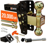 PSAUTO front view of adjustable drawbar hitch showing heavy-duty build and secure connection