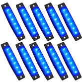 PSEQT front assembly showing ten blue rock strip lamps and mounting layout