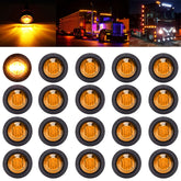 PSEQT front view of 20 amber marker lights showing compact pack and benefit of full set