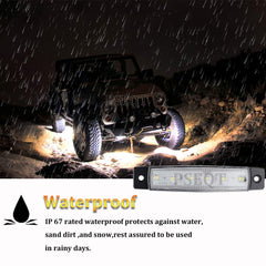pseqt installed under truck rocker panel creating white underglow