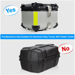PSLER backrest mounted on top box demonstrating added passenger support
