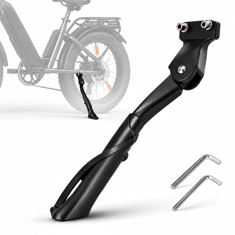PSLER kickstand front view showing compact aluminum design and reliable support