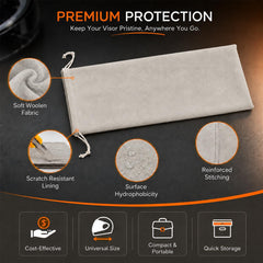 PSLER visor inserted into sleeve showing scratch-free protection