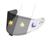 PSLER front view of visor showing sleek design and clear field of vision