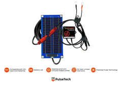 PulseTech SolarPulse circuit box highlighting protection features and safe battery maintenance