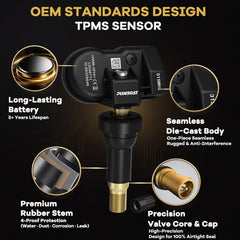 PUMBOAT TPMS packaging box with four sensors and included information