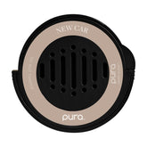 Pura cartridge front view showing compact refill and easy install benefit