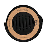 Pura Santal Vanilla refill cartridge front view showing compact design and scent benefit