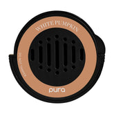 Pura White Pumpkin refill front view showing bottle and label, clear benefit of easy swap