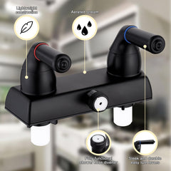 PureHaven side profile showing faucet length 3.9 inches for tight camper spaces