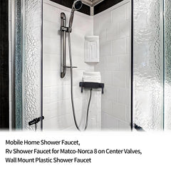 PureHaven mounted in RV shower illustrating quick install and lightweight advantage