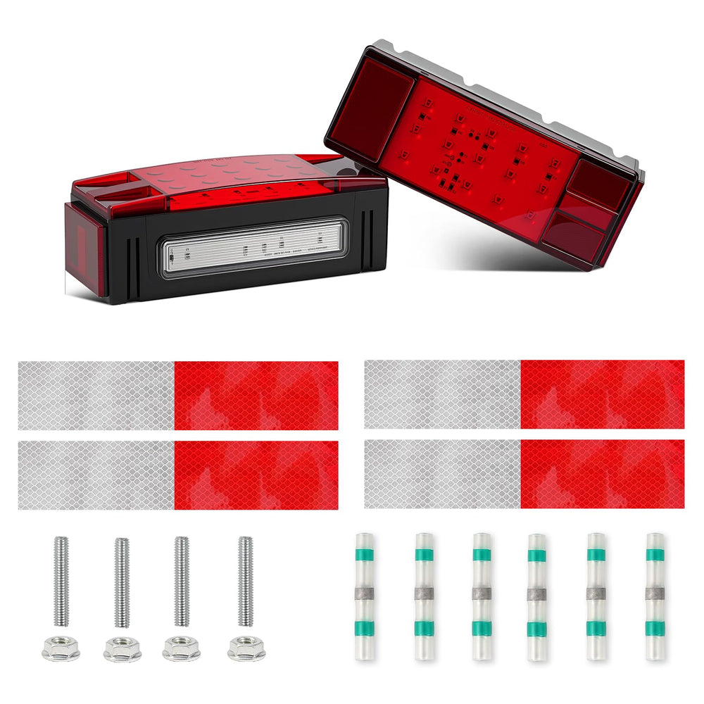 PVerandio front view of rectangular LED trailer lights showing complete functions and durability
