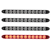 PVerandio front view of 15.5 inch red LED bar showing full length and mounting points for visibility