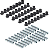 Qagea front packaging for A‑arm bushing kit showing complete set and compatibility benefits