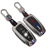 QBUC front view of metal BMW key case showing protection and style
