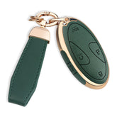QBUC front view of green Hyundai key fob cover showing clean fit and protection