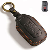 QBUC front view leather key cover showing premium finish and protection benefit