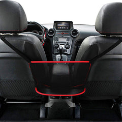 QBUC red front-mounted net pocket showing tidy console access and safer reach