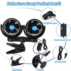 QIFUN fan head detail highlighting 360-degree rotation for precise airflow