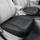 Qinlive front view of two black ventilated bottom seat covers showing clean fit and protection