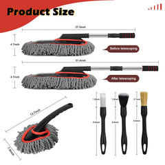 QLTUDN extendable handle reaching car roof for easier high-area cleaning