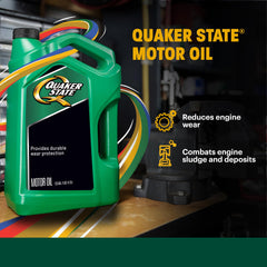 Quaker State six quarts arranged to show quantity and storage convenience