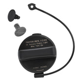 Quealzara gas cap front view showing OEM-style fit and secure seal