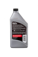 Quicksilver 32 oz bottle next to steering components for scale and maintenance planning
