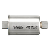 Quicksilver 864572 front view showing compact inline filter and inlet outlets, protects pump