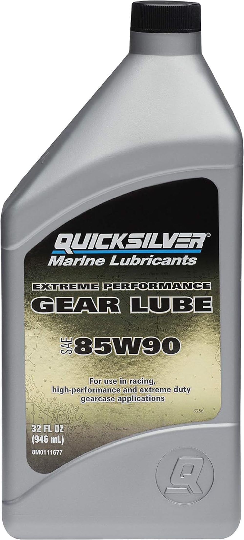 Quicksilver front label showing product name and size for clear identification