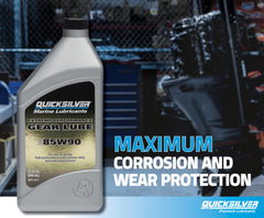 Quicksilver being poured into a sterndrive gear case showing correct application