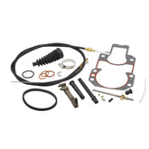 Quicksilver lower shift cable kit front assembly showing components and easy replacement benefit